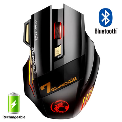 Rechargeable Wireless Mouse Bluetooth Gamer Gaming Mouse Computer Ergonomic Mause with Backlight RGB Silent Mice for Laptop PC