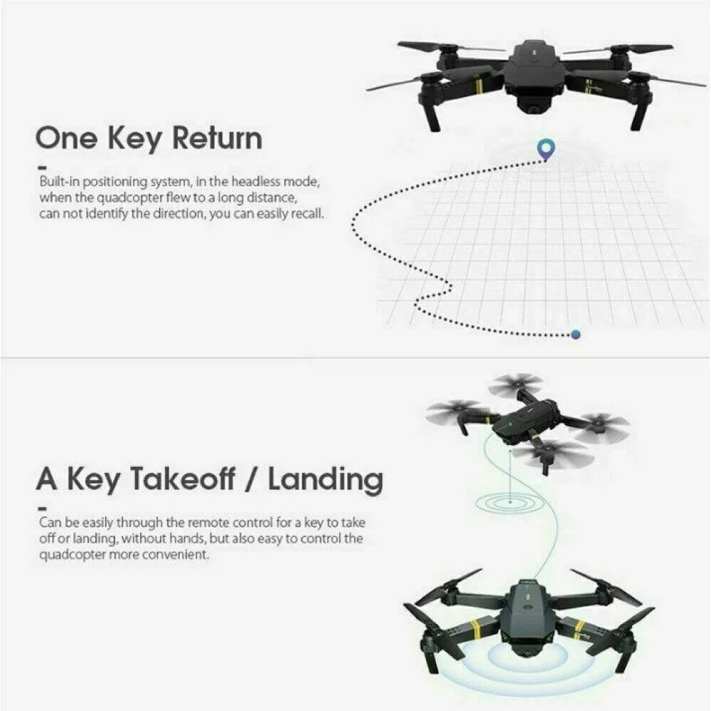 Drone with Camera 4K, Drones for Adults, Wifi FPV RC Quadcopter with Multiple Flight Modes, 3D Flip Foldable Mini Drones Toys Gifts for Kids Beginners, Headless Mode, One Key Start Mode