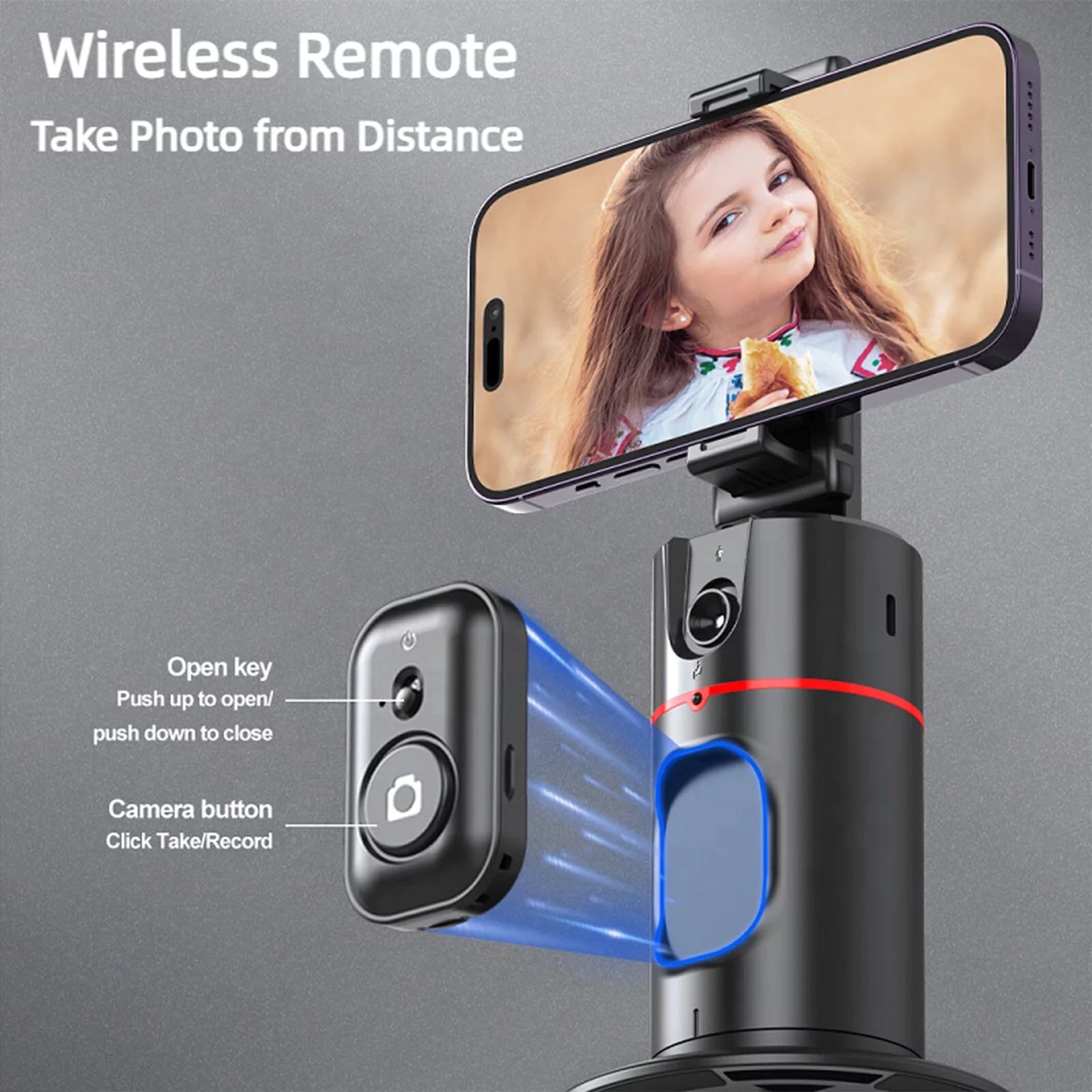 Auto Face Tracking Phone Holder Tripod, No App Required, 360° Rotation Smart Face Body Tracking Tripod Selfie Phone Camera Stand for TIK Tok, Vlog, Live Streaming, Youtube Video