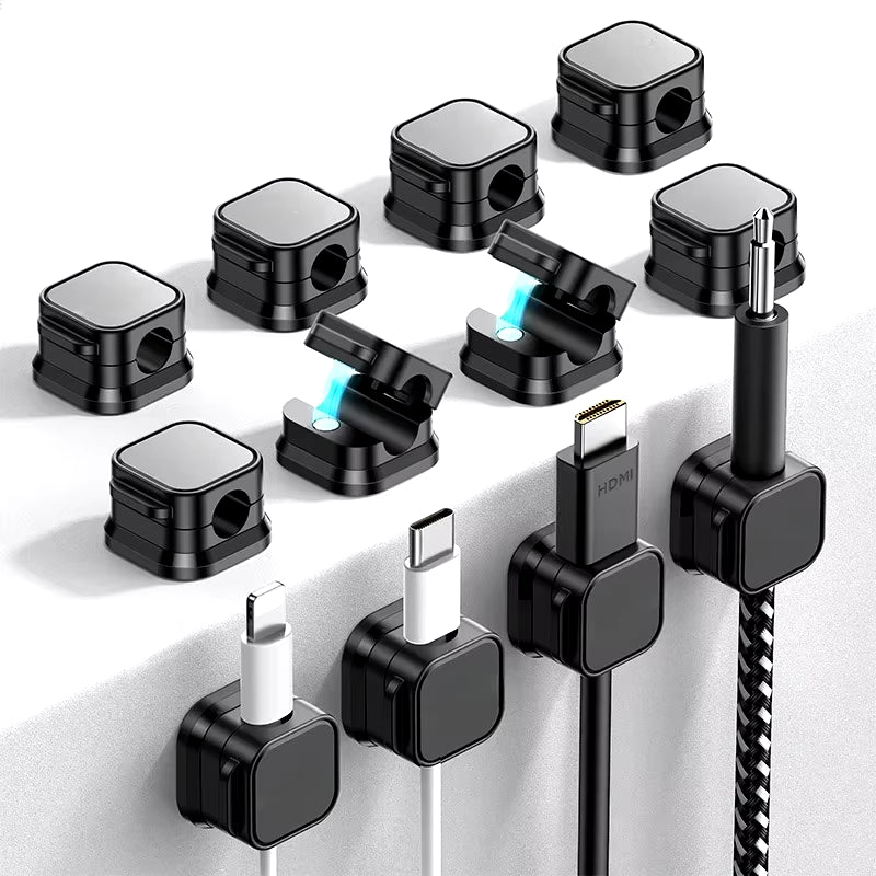 3/6PCS Magnetic Cable Clips Cable Smooth Adjustable Cord Holder under Desk Cable Management Wire Keeper Cable Organizer ﻿